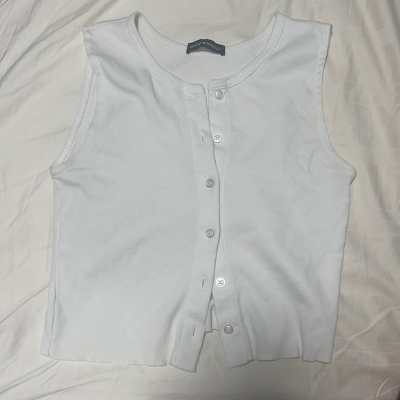 Brandy Melville Tops - Brandy Melville White Button Down Tank Top